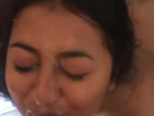 Amateur Indian huge facial